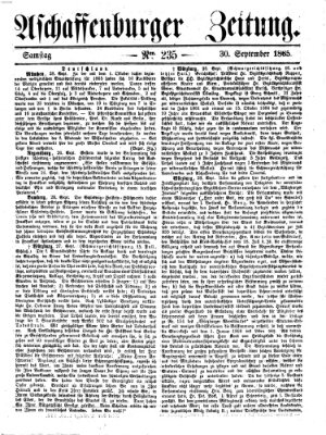 Aschaffenburger Zeitung Samstag 30. September 1865