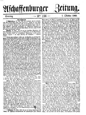 Aschaffenburger Zeitung Sonntag 1. Oktober 1865