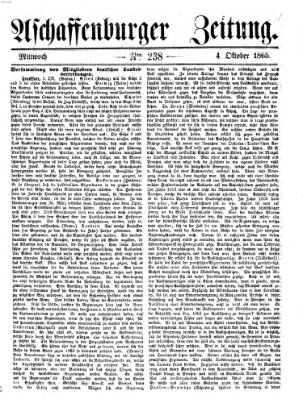 Aschaffenburger Zeitung Mittwoch 4. Oktober 1865