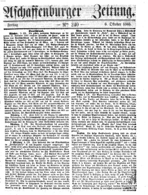 Aschaffenburger Zeitung Freitag 6. Oktober 1865