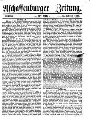 Aschaffenburger Zeitung Sonntag 15. Oktober 1865