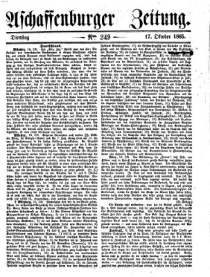 Aschaffenburger Zeitung Dienstag 17. Oktober 1865