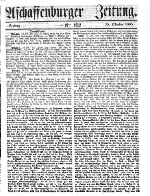 Aschaffenburger Zeitung Freitag 20. Oktober 1865