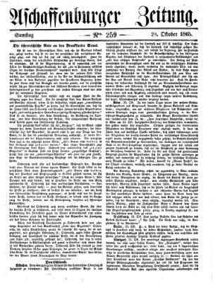 Aschaffenburger Zeitung Samstag 28. Oktober 1865