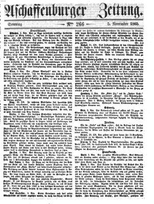 Aschaffenburger Zeitung Sonntag 5. November 1865