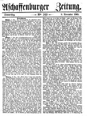 Aschaffenburger Zeitung Donnerstag 9. November 1865