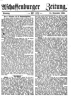 Aschaffenburger Zeitung Sonntag 12. November 1865