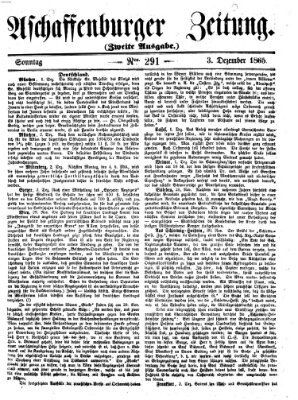 Aschaffenburger Zeitung Sonntag 3. Dezember 1865