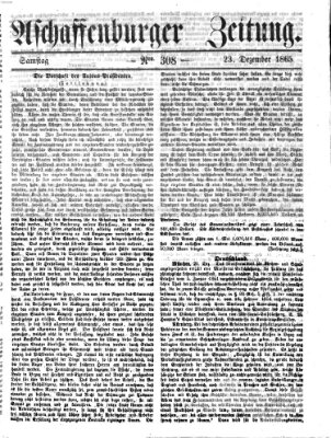 Aschaffenburger Zeitung Samstag 23. Dezember 1865