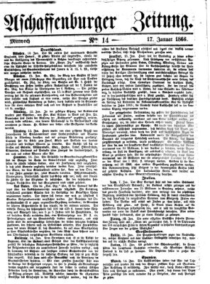 Aschaffenburger Zeitung Mittwoch 17. Januar 1866