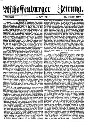 Aschaffenburger Zeitung Mittwoch 24. Januar 1866