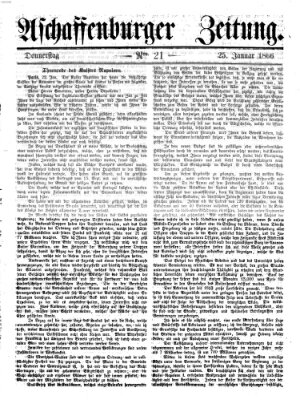 Aschaffenburger Zeitung Donnerstag 25. Januar 1866