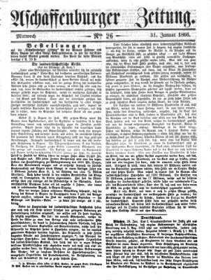 Aschaffenburger Zeitung Mittwoch 31. Januar 1866