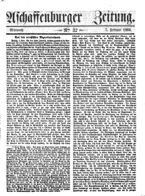 Aschaffenburger Zeitung Mittwoch 7. Februar 1866