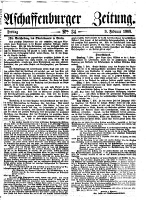 Aschaffenburger Zeitung Freitag 9. Februar 1866