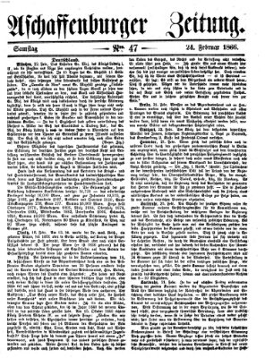 Aschaffenburger Zeitung Samstag 24. Februar 1866