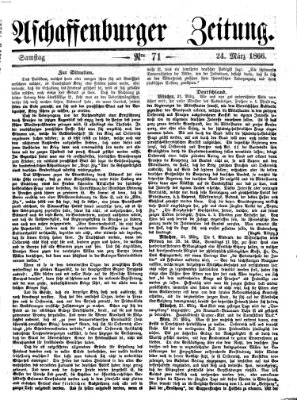 Aschaffenburger Zeitung Samstag 24. März 1866