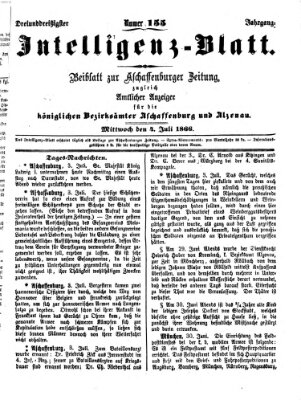 Aschaffenburger Zeitung. Intelligenz-Blatt : Beiblatt zur Aschaffenburger Zeitung ; zugleich amtlicher Anzeiger für die K. Bezirksämter Aschaffenburg, Alzenau und Obernburg (Aschaffenburger Zeitung) Mittwoch 4. Juli 1866