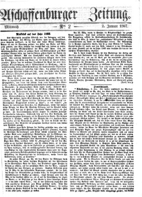 Aschaffenburger Zeitung Mittwoch 2. Januar 1867