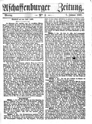 Aschaffenburger Zeitung Montag 7. Januar 1867