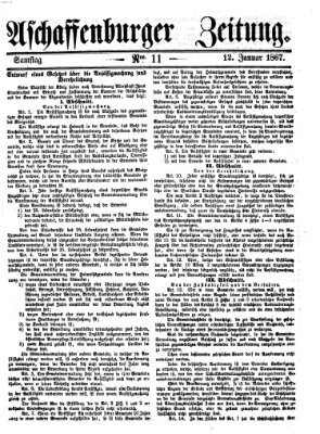 Aschaffenburger Zeitung Samstag 12. Januar 1867