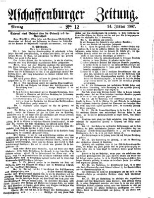 Aschaffenburger Zeitung Montag 14. Januar 1867