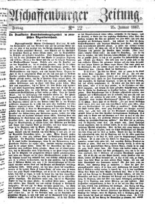 Aschaffenburger Zeitung Freitag 25. Januar 1867