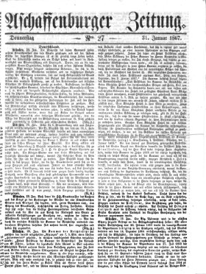 Aschaffenburger Zeitung Donnerstag 31. Januar 1867