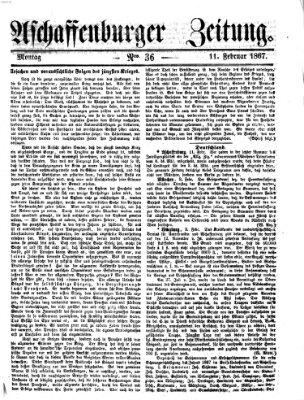 Aschaffenburger Zeitung Montag 11. Februar 1867