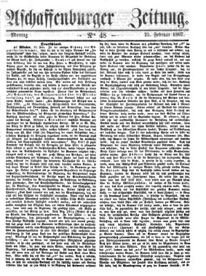 Aschaffenburger Zeitung Montag 25. Februar 1867