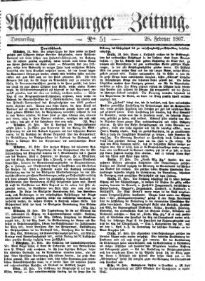 Aschaffenburger Zeitung Donnerstag 28. Februar 1867