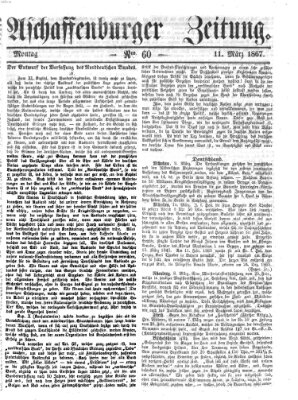 Aschaffenburger Zeitung Montag 11. März 1867