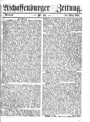 Aschaffenburger Zeitung Mittwoch 20. März 1867