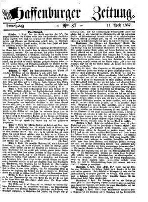 Aschaffenburger Zeitung Donnerstag 11. April 1867