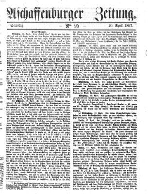 Aschaffenburger Zeitung Samstag 20. April 1867