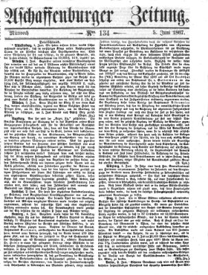 Aschaffenburger Zeitung Mittwoch 5. Juni 1867