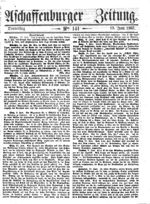 Aschaffenburger Zeitung Donnerstag 13. Juni 1867