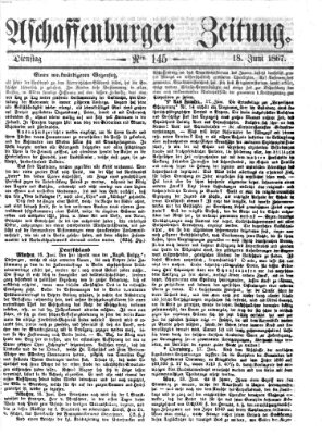 Aschaffenburger Zeitung Dienstag 18. Juni 1867