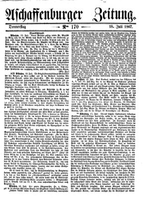 Aschaffenburger Zeitung Donnerstag 18. Juli 1867