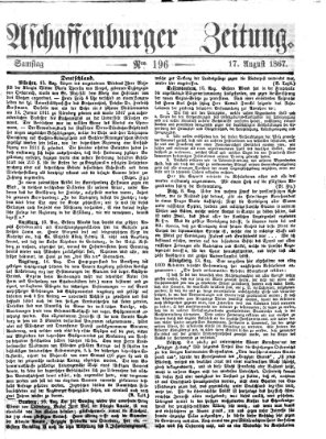 Aschaffenburger Zeitung Samstag 17. August 1867