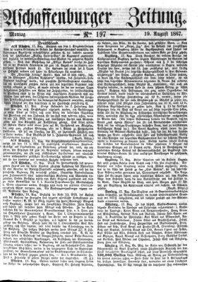 Aschaffenburger Zeitung Montag 19. August 1867