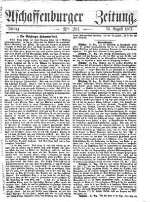 Aschaffenburger Zeitung Freitag 23. August 1867