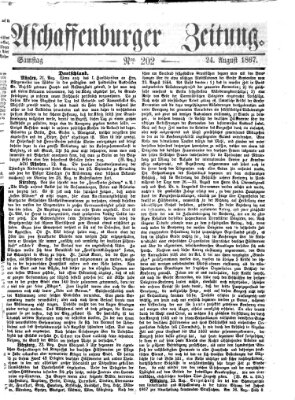 Aschaffenburger Zeitung Samstag 24. August 1867