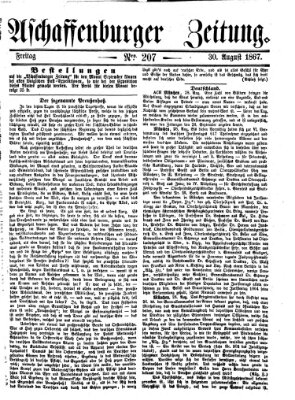 Aschaffenburger Zeitung Freitag 30. August 1867