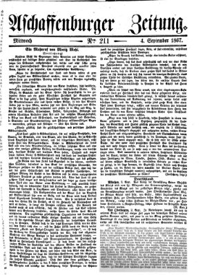 Aschaffenburger Zeitung Mittwoch 4. September 1867