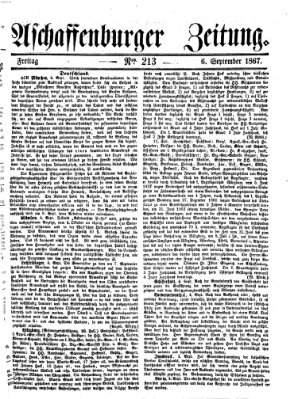 Aschaffenburger Zeitung Freitag 6. September 1867