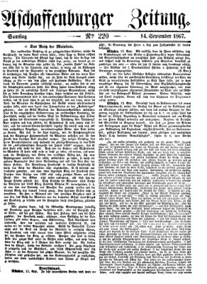 Aschaffenburger Zeitung Samstag 14. September 1867