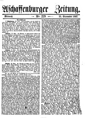 Aschaffenburger Zeitung Mittwoch 25. September 1867