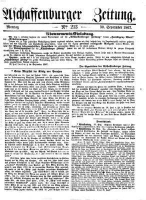 Aschaffenburger Zeitung Montag 30. September 1867