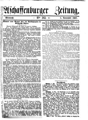 Aschaffenburger Zeitung Mittwoch 6. November 1867